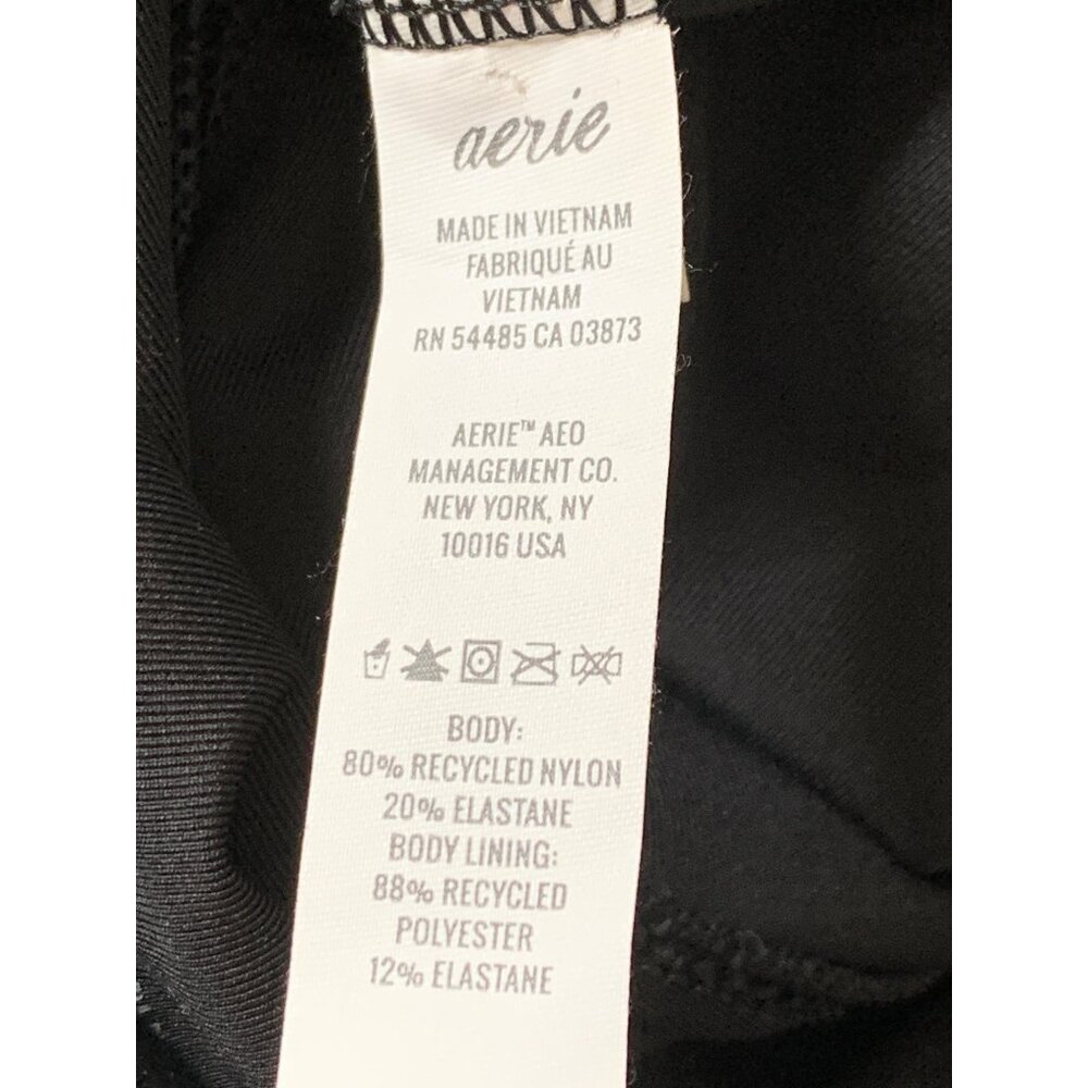 Aerie Black Bandeau One-Piece Swimsuit M/L RY10392 Cutout Halter Island Cruise - Picture 6 of 7